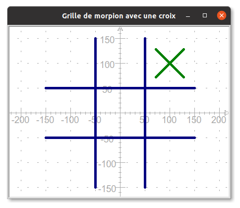 Grille de morpion avec croix